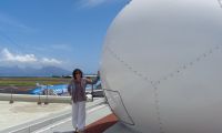 CLS Meteo Tahiti France DSC01781 sm Laure infront of radome